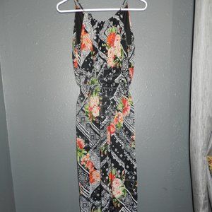 EnFocus Studio Womens Floral Black Sleeveless Flowy Summer Maxi Dress Size 4